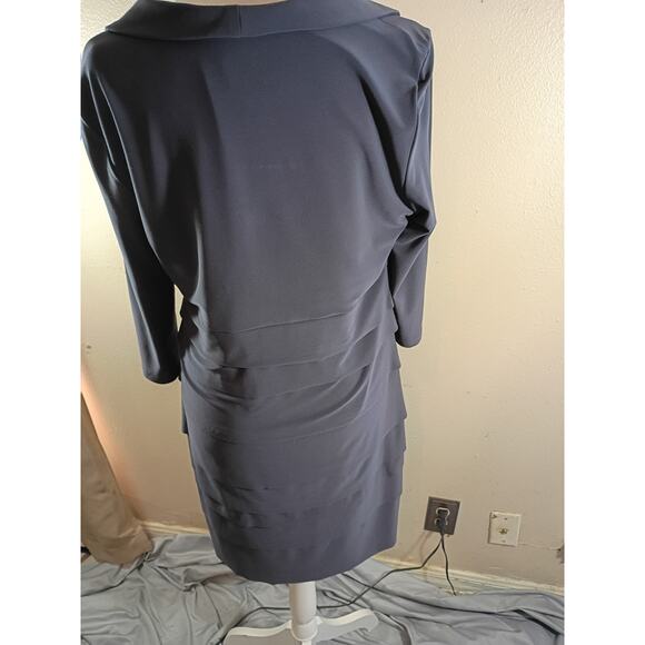 Joseph Ribkoff Dress Gray Sz 14 Classic Office No Fabric Tag - Picture 5 of 7